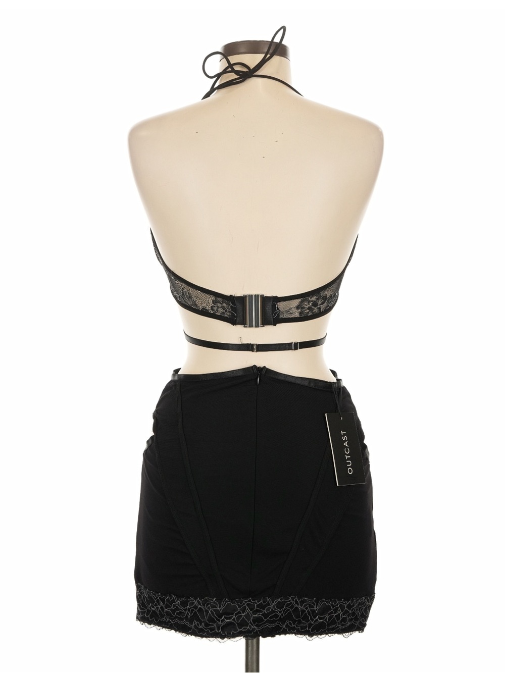 Outcast Black Lace Mini Dress - Size M - Picture 6 of 10